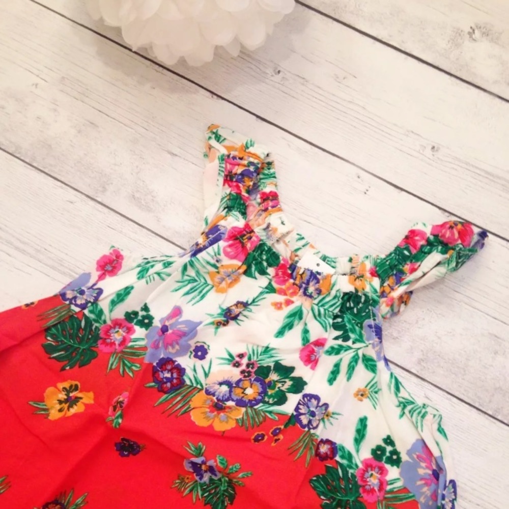 Floral Print Tank Style Dress For Girl